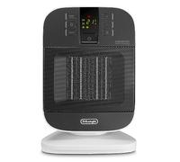 De'Longhi HFX60V20 Calefactor vertical, tecnología cerámica, silencioso, 2 niveles de potencia, ventilación de verano, temporizador 24 h, función Eco-Energy, luz, antivuelco, ligero, negro