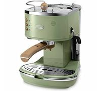 De'Longhi Icona Vintage - Cafetera Espresso con Espumador de Leche Manual | Cafetera Espresso y Cappuccino, Café Molido o Monodosis ESE, Panel con Botones, 1100W, Verde, ECOV311.GR