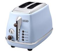 DeLonghi Icona Vintage Tostadora, 900 W, 2 rebanadas, acero Inoxidable, azul