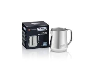 De'Longhi Jarra espumadora de leche, acero inoxidable, 481.9 g (500 ml), herramienta barista, jarra espumadora para máquina de espresso, café, capuchino, latte arte, DLSC069