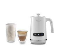 De'Longhi Espumador de leche eléctrico LatteMix EMF3.W para leche caliente y fría y alternativas vegetales, fácil limpieza, tapa transparente, 3 botones, 250 ml, color blanco