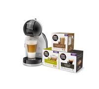 De'Longhi Mini Me Máquina de Café de Cápsulas Dolce Gusto para Café Espresso con 3 packs de café, EDG155.BG, 0,8 L, Color Negro, Gris