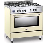 Delonghi Pro96Mced Cocina 90X60 Horno Multifunción 5 Fuegos Pizza Crema Inox