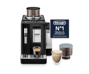 De'Longhi Rivelia - Cafetera Superautomática 8 Bebidas Negro | Cafetera Automática, Espumador de Leche LatteCrema, Depósitos de Granos Intercambiables, Pantalla a Color, EXAM440.35.B