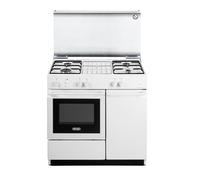 Delonghi SGGW854NED Cocina 86x50cm Blanco Horno A Gas 4 Fuegos + Tapa