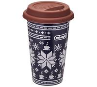 De'Longhi Taza térmica DLSC076, vaso térmico para bebidas calientes y frías, termo de cerámica de doble pared, tapón antideslizante de silicona, capacidad 300 ml