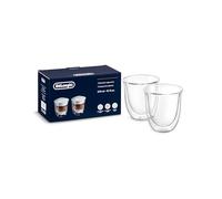 De'Longhi vidrio térmico Juego de capuchinos de doble pared DLSC311, 2 piezas (1 paquete), transparente
