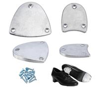 DELORIGIN 1 par de placas de tacón de aleación de aluminio suela de metal almohadillas de protección 2.6 "x3" suela Guardián Tapping Kit de reparación con tornillos para zapatos de cuero zapatos de