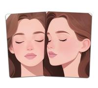 DELORIGIN 2 tablas de ejercicios para pintar la cara, tamaño A4, reutilizables, para maquillaje, pintura, herramienta de ejercicio para escenarios, maquillaje para principiantes (cabello castaño mujer