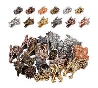 DELORIGIN 24 cuentas espaciadoras con cabeza de dragón 2 estilo antiguo de dragón espaciador estilo tibetano cuentas espaciadoras de aleación para la fabricación de pulseras y joyas DIY