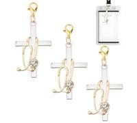 DELORIGIN 3 colgantes de estetoscopio en forma de cruz, de acero inoxidable, ideal como regalo para enfermeras, médicos y estudiantes de medicina.