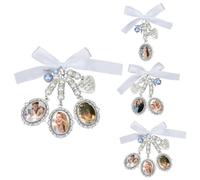 DELORIGIN 3 unidades Ramo de boda Foto Charms Ramo de novia Charm Encaje Perlas Corazón Charms para Regalos de Boda Ramos de Flores Bolso Bolso Cámara Charm Decoración