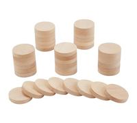 DELORIGIN 50 discos de madera redondos naturales de 2,5 cm, círculos de madera sin terminar, madera de haya, piezas redondas, círculos de madera sin terminar, discos para manualidades, decoración