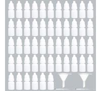 DELORIGIN 50 unidades mini botella cuentagotas vacías 3 ml, botellas de plástico pequeñas con tapa con 2 goteros y 2 embudos para aceites esencias, muestras perfume