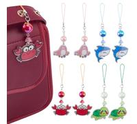 DELORIGIN 8 piezas colgante de teléfono móvil con diseño de animales marinos de acrílico lindo colgante decorativo para colgar cordón encanto para bolso llavero fundas para teléfono móvil