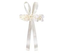 DELORIGIN Cinturón de novia para bodas Faja con flores de diamantes de imitación perlas cinta de raso cinturón de novia faja de cintura para vestidos damas de honor embarazo baby shower beige