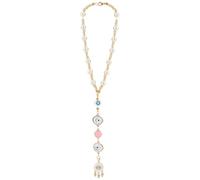 DELORIGIN Colgante de espejo de mal de ojo para coche, con decoración de perlas para espejos, bolsos, espejos retrovisores Eviley para decoración de coche, ventana, hogar, marco de puerta, balcón