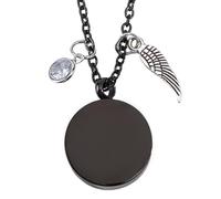 DELORIGIN Collar conmemorativo para pelo de animal, pelo de ceniza, collar de recuerdo, collares con alas de gatos y urna de perro, joyería conmemorativa para mujeres y hombres, regalo personalizado