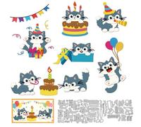 DELORIGIN Divertido gato metal troqueles de corte corte tarjeta de cumpleaños fabricación de acero al carbono troqueles DIY scrapbooking plantillas de papel para tarjetas de felicitación, invitación