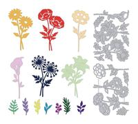 DELORIGIN Flores silvestres de metal troquelado cortes fabricación de tarjetas de acero al carbono moldes de corte DIY scrapbooking cortes plantillas repujado plantilla para tarjetas de felicitación