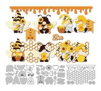 DELORIGIN Gnome Bee - Troqueles de metal para hacer tarjetas, troqueles de corte de acero al carbono, plantillas de álbum de recortes, plantillas de papel para tarjetas de felicitación, fotos
