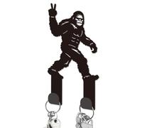 DELORIGIN Orang Utan Gancho para Llaves Montado en Pared Mini Llavero De Hierro Negro Con 2 Ganchos Para Llavero Bolsa Correa De Perro Casa Habitación Entrada Decoración