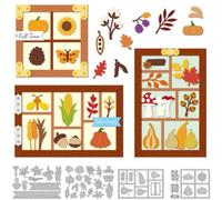 DELORIGIN Otoño Tematizado Almacenamiento Marco Corte Corte Troquelado Tarjetas Fabricación de Acero Carbono Plantilla de Corte Scrapbooking Plantillas para Saludo Álbum Carta Acción de Gracias