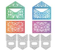 DELORIGIN Plantilla de corte de encaje para sobres, corte de metal, plantillas de acero al carbono, para fabricación de tarjetas, accesorios de scrapbooking, plantillas para boda, invitación