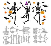 DELORIGIN Plantilla de corte de esqueleto articulado para Halloween, para hacer tarjetas, de acero al carbono, para álbum de recortes, para cumpleaños, felicitación, invitación, decoración
