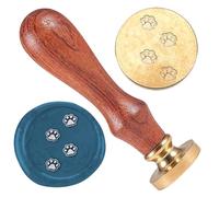 DELORIGIN Sello de cera con pata de perro, 25 mm, retro, sello de sello extraíble, con cabeza de latón, cera de sellado para sobres, tarjetas de felicitación, cartas, invitaciones de boda