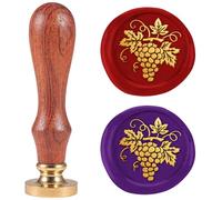 DELORIGIN Sello de cera de 25 mm en forma de uvas sellos de sellado retro sello de cabeza de latón extraíble para sobre tarjeta de felicitación carta de invitación de boda