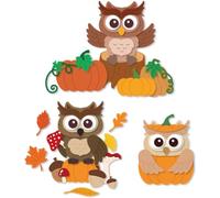 DELORIGIN Troqueles de corte con búhos, calabaza de otoño para manualidades de tarjetas, repujados, plantillas de scrapbooking, plantillas de troquelado, novedades 2024, para bricolaje, álbumes de