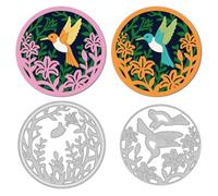 DELORIGIN Troqueles de corte de flores de colibrí para hacer tarjetas, troqueles de acero al carbono, troqueles para tarjetas de recortes, álbumes de recortes, plantillas de grabado en relieve para