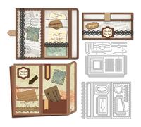 DELORIGIN Troqueles de metal para tarjetas de notas, carpeta de almacenamiento, plantillas de troquelado de acero al carbono, plantillas de repujado para álbumes de recortes, fabricación de tarjetas