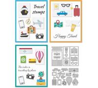 DELORIGIN Troqueles de troquelado de viaje, plantillas de troquelado de metal, plantillas de troquelado, novedades 2024, para el diseño de tarjetas, decoración DIY, álbumes de recortes, álbumes de