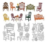 DELORIGIN Vinitage - Troqueles de corte de sillas de acero al carbono troquelados, plantillas de bendición, álbumes de recortes, plantillas de grabado en relieve para tarjetas de felicitación de