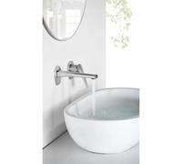 Grifo monomando empotrado para lavabo hecho de acero inoxidable con acabado satinado Delos de Imex