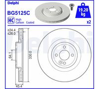 DELPHI 2x Disco de Freno Ø330mm Delant. Ventilado para Mini John Cooper Obras
