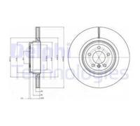 DELPHI 2x Disco de Freno Ø370 MM Ventilado Pintado Recubierto para BMW 5er