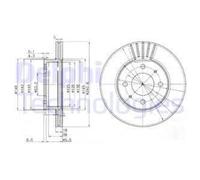 DELPHI 2x Disco de Freno Delantero Ø241 MM Ventilado para Hyundai Accent I X-3