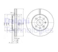 DELPHI 2X Disco De Freno Delantero Ø257 Mm Ventilado Para Chevrolet Nubira Kombi