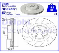 DELPHI 2x Disco de Freno Delantero Ø344 MM Ventilado para Mercedes-Benz SLK R172
