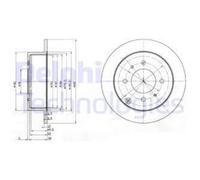 DELPHI 2x Disco Freno Trasero Ø262 MM Completo para Hyundai Matriz FC 1.6 1.8