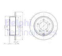 DELPHI 2x Disco Freno Trasero Ø262 MM Completo para Jeep Compass MK49 2.4 4x4