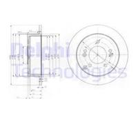 DELPHI 2x Disco Freno Trasero Ø262 para Hyundai Tucson Jm 2.0 Sonata V Nf 2.4Xg