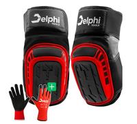 Delphi (Cierre doble Gel- rodilleras antideslizantes para trabajar y guantes de trabajo - Rodilleras cómodas y fáciles de limpiar para enlosadores en talla universal