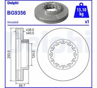DELPHI Discos de Freno Ø293 MM Ventilado sin Recubrimiento para Aston Martin DB7