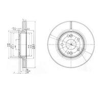 2x Disco de freno ventilado BG3733 DELPHI para RENAULT LAGUNA II
