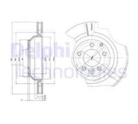 DELPHI Discos de Freno Traseros Ø358 MM Ventilado para Porsche Cayena Q7 Touareg
