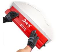 DELPHI Espátula de superficie 100 cm Cuchilla de acero inoxidable 0,3 mm Herramienta para grandes superficies y paredes con 2 esponjas de lijado 120 Grit